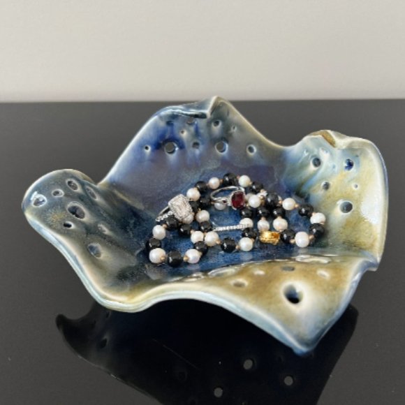 Art Deco Studio Pottery Trinket Tray | Jewelry | Clay | Handmade | Bowl - Picture 4 of 4